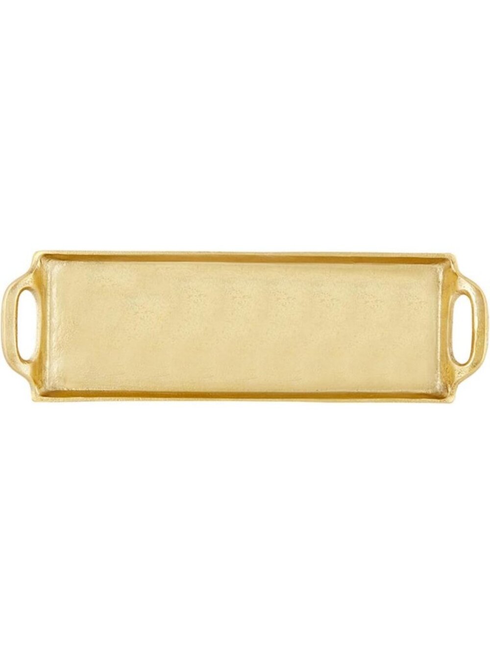 Elegant Gold Rectangular Serving Tray with Handles - Large Aluminum Platter for